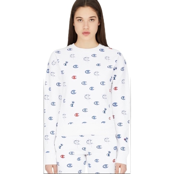 SzS Champion Reverse Weave all over “C” logo crew neck sweater VGUC - Picture 2 of 11